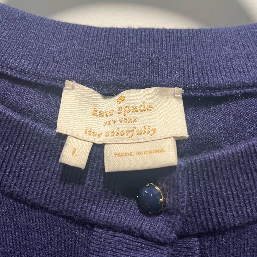 Kate Spade Women's Navy Cardigan with Bow Detail - Size L - Picture 2 of 16